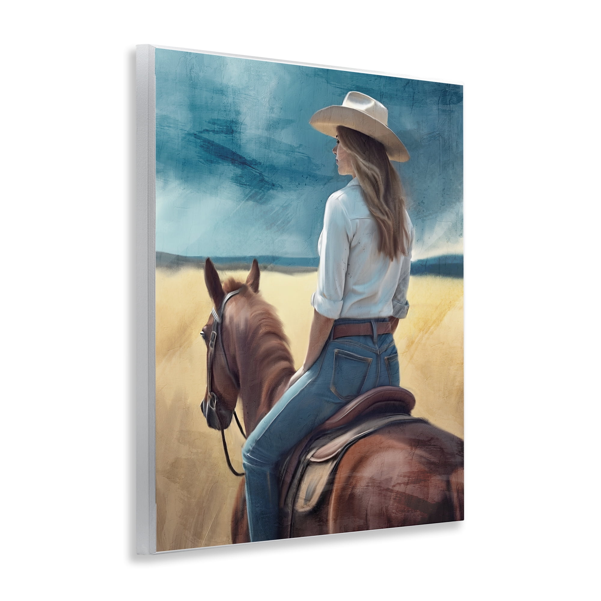 Countryside Cowgirl View Wall Plaque Art, design by Kim Allen