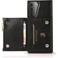 thumbnail image 4 of case for Samsung Galaxy S21 Women Wallet Case,Adjustable Crossbody Zipper Cover with Card Holder Slot Neck Strap Lanyard Purse Shoulder Strap Purse Case for Samsung Galaxy S21 FK Black, 4 of 14