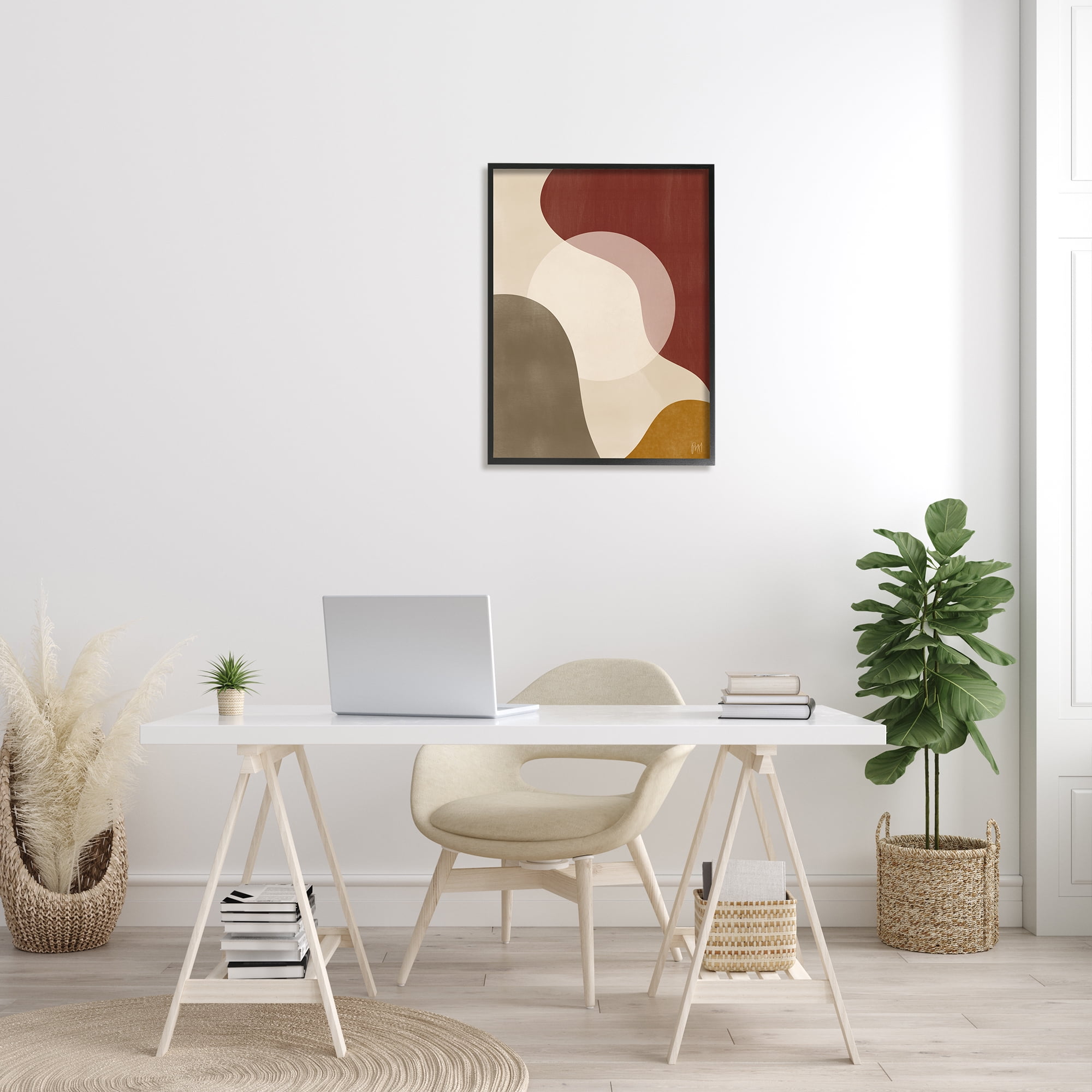 Stupell Indtries Colliding Worlds Abstraction Desert Sun Tones Brown Red,24 x 30,Design by Birch&Ink