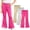 Khaki, variant on 3 Pack Girls Scalloped Hem Flared Pants Kids Elastic Waist Soft Stretchy Bell Bottom Trousers Casual Cozy Base Layer Leggings 3-14Years