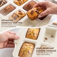 thumbnail image 5 of Kikcoin 2-Piece Mini Loaf Pans, 8-Cavity Non-Stick Baking Bread Molds, Oven Safe  Bakeware for Cake & Pastry Making, Beige, 5 of 10