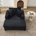 thumbnail image 3 of CQSXDA Versatile Upholstered Chaise Lounge Chair and Ottoman Combo With Pillows,  Sleeper Couch For Home Use, Black, 3 of 16