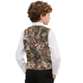thumbnail image 2 of Garronmavis Camo Forest Boys Outerwear Vests Comfortable V Neck Adjustable Back Strap Vest Versatile Fall Winter Warm Waistcoat Outerwear Fashion Waistcoat with Pocket for Boys, 2 of 7