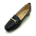 thumbnail image 2 of Women’s Stylish Perforated Slip-On Loafers – Lightweight Low Wedge Dress Flats with Cushioned Insole, Breathable Cutout Design, and Gold Buckle Accent – Comfortable Everyday Work or Casual Shoes, 2 of 5