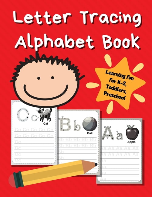 Letter Tracing Alphabet Book ABC Learning Book for Kids Toddlers, Preschool, K2 Red