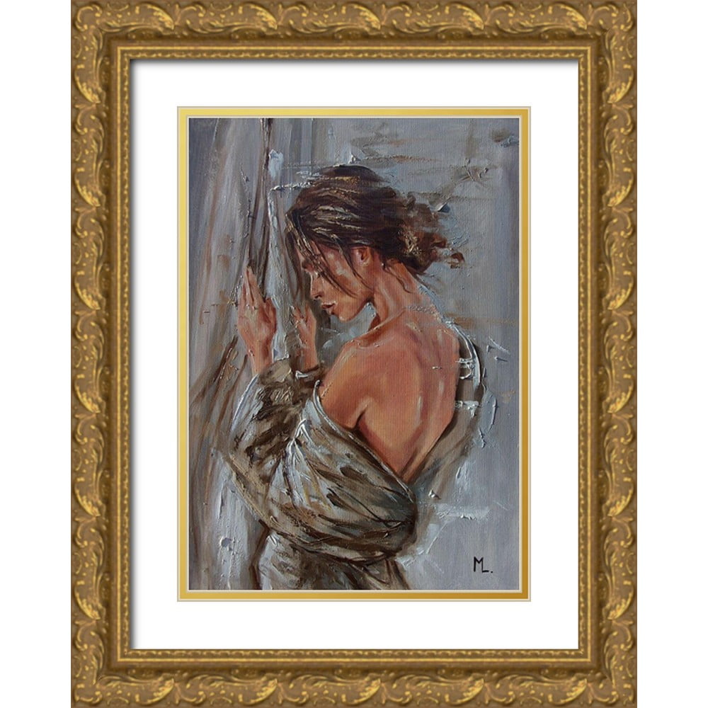Luniak Monika 24x32 Gold Ornate Wood Framed with Double Matting Museum Art Print Titled - Ready?