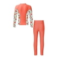 thumbnail image 2 of Alvivi Kids Girls Long Sleeve Rashguard Swimsuit 2Pcs Rash Shirts Tops with Swim Pants Legging Set Orange 14, 2 of 7
