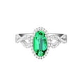 thumbnail image 2 of Infinity Halo 1.50 Carat Emerald and Diamond Engagement Ring in 14k White Gold affordable emerald and diamond engagement ring, 2 of 2