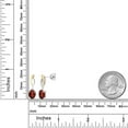 thumbnail image 3 of Gem Stone King 925 Sterling Silver and 10K Yellow Gold Red Garnet Dangle Earrings for Women (3.00 Cttw, Gemstone Birthstone, Oval 8X6MM), 3 of 4