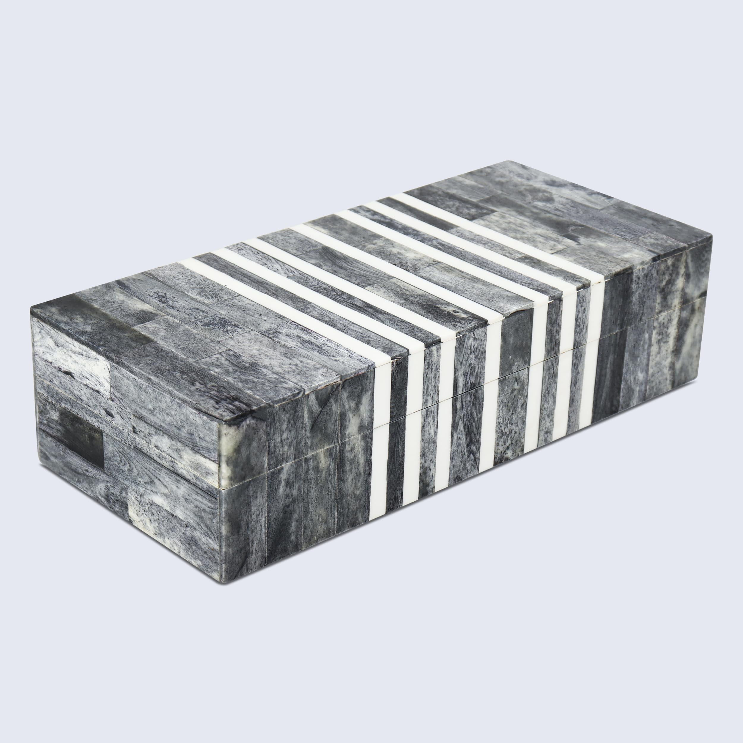 Handicrafts Home 10x4.5x2.5 Inch Cafe Decorative Box, Large Handmade Deep Storage Organizer for Jewelry, Remotes & Modern Home Decor