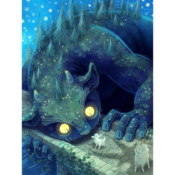 Taladro Pintura Diamante (DB1687) Elfo de la montaña Ronda completa 5D DIY Mosaico Kit Decoración para el hogar 20X30cm Hugtrwg Para estrenar