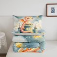 thumbnail image 5 of Manfei Kawaii Dragon Animals King Size Comforter Sets,Fantasy Cloud Starry Sky Comforters King Size,Blue Yellow,Light Gray Reversible,3pcs,1 Comforter and 2 Pillowcases, 5 of 7