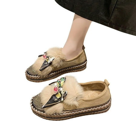 

BRGZLK Casual Shoes Low Top Shoes New Style Plush Covered Sole Shoes