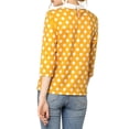 thumbnail image 4 of INSPIRE CHIC Women's Contrast Peter Pan Collar Top 3/4 Sleeves Blouse Shirts S Yellow, 4 of 9