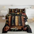 thumbnail image 3 of Manfei Retro Hippie Bohemian Queen Comforter Set for Teens, Retro Mid Century Books Bedding Sets, Mandala Groovy Flower Reversible Bedding Comforter Set, Breathable Home Decor, 3-Piece, 3 of 9