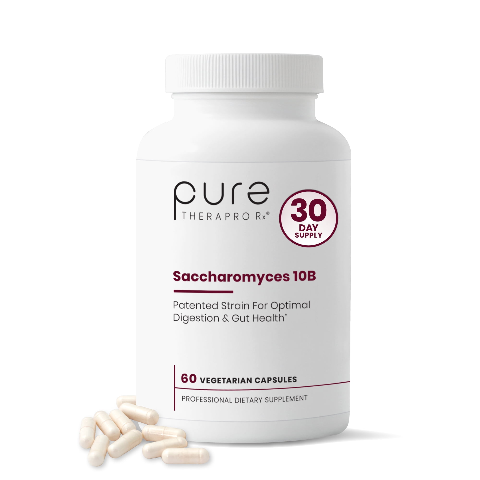 Saccharomyces Boulardii Probiotics 10 Billion CFU - Made in USA | No Fillers, Patented Strain: Lynside CNCM I-3799 Probiotics for Men and Women | Pure TheraPro Rx - 60 Capsules