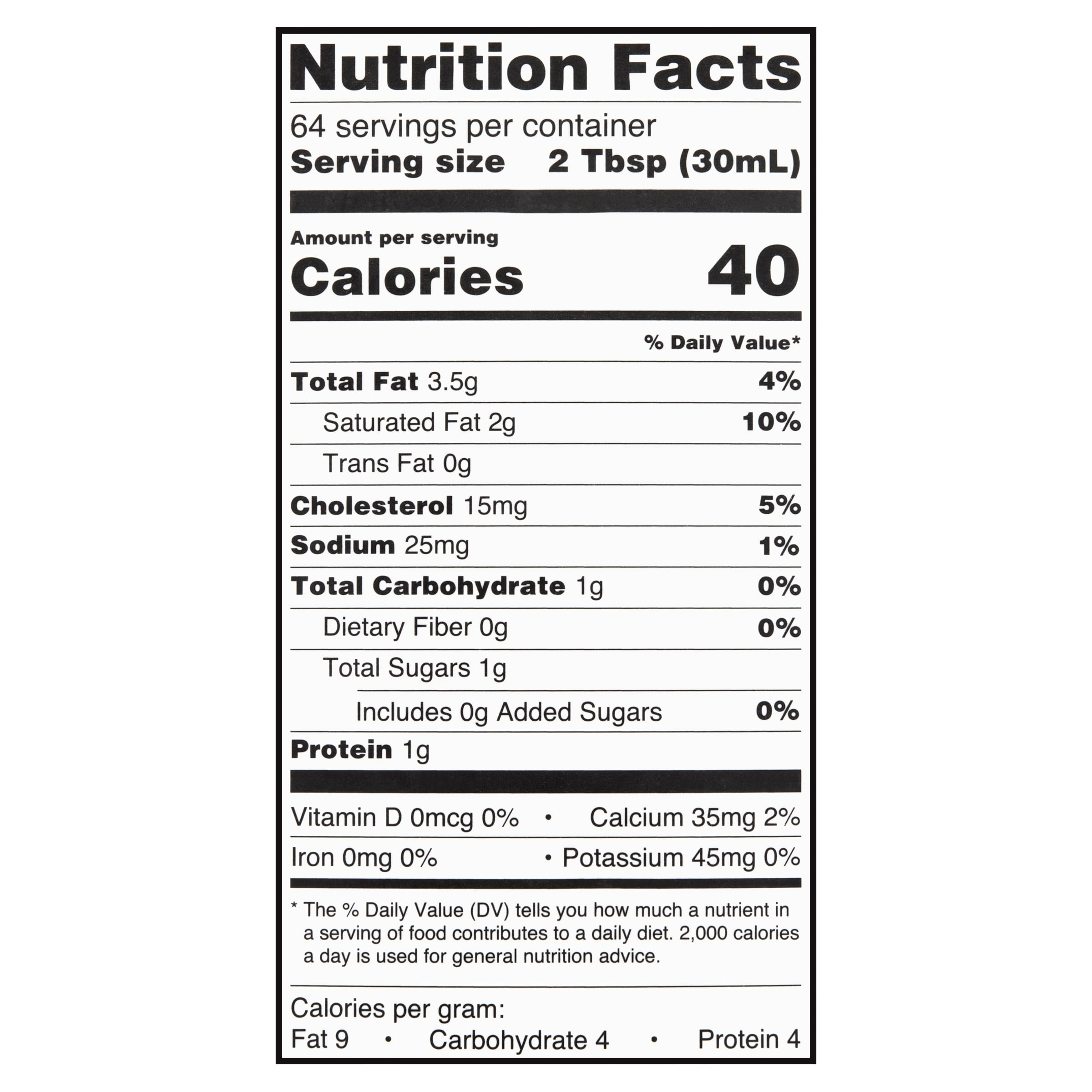 Great Value Half and Half, 64 fl oz Carton