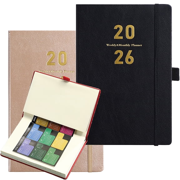 2pcs 2026 Planner, Weekly and Monthly Planner, January 2026 - December 2026, Agenda Organizer Book 2026 with Tabs, Daily Calendar Planners for School Work Home,(5.7" x 8.4")