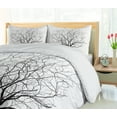 thumbnail image 5 of Ambesonne Nature Duvet Cover Set, Old Withered Oak Leaf, 2-Calking, Charcoal Grey White, 5 of 7