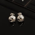 thumbnail image 4 of LeCalla 925 Sterling Silver Light-Weight SMALL Round Love Knot Stud Earrings for Women and Teen 9MM, 4 of 10