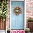 thumbnail image 5 of LiUMX Spring Simulation Flower Wreath Door Decoration, Round Spring Flower Wreath - Green Boxwood Door Hanger for Front Porch, Wall & Party Decor, 5 of 5