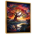 thumbnail image 2 of Designart "Cosmic Hued Baobab Trees II" Tree Baobab Floater Framed Wall Art Living Room, 2 of 5