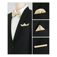thumbnail image 5 of INSPIRE CHIC Men's Pre-Tied Bow Tie with Matching Pocket Squares Sets for Business Causal Champagne One Size, 5 of 5