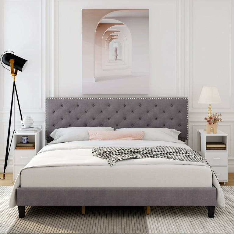 King bed frame with headboard walmart deals