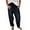 Black, variant on Lmnyox Summer Casual Pants for Women Elastic High Waist Lounge Pants with Pocket Lightweight Beach Pants