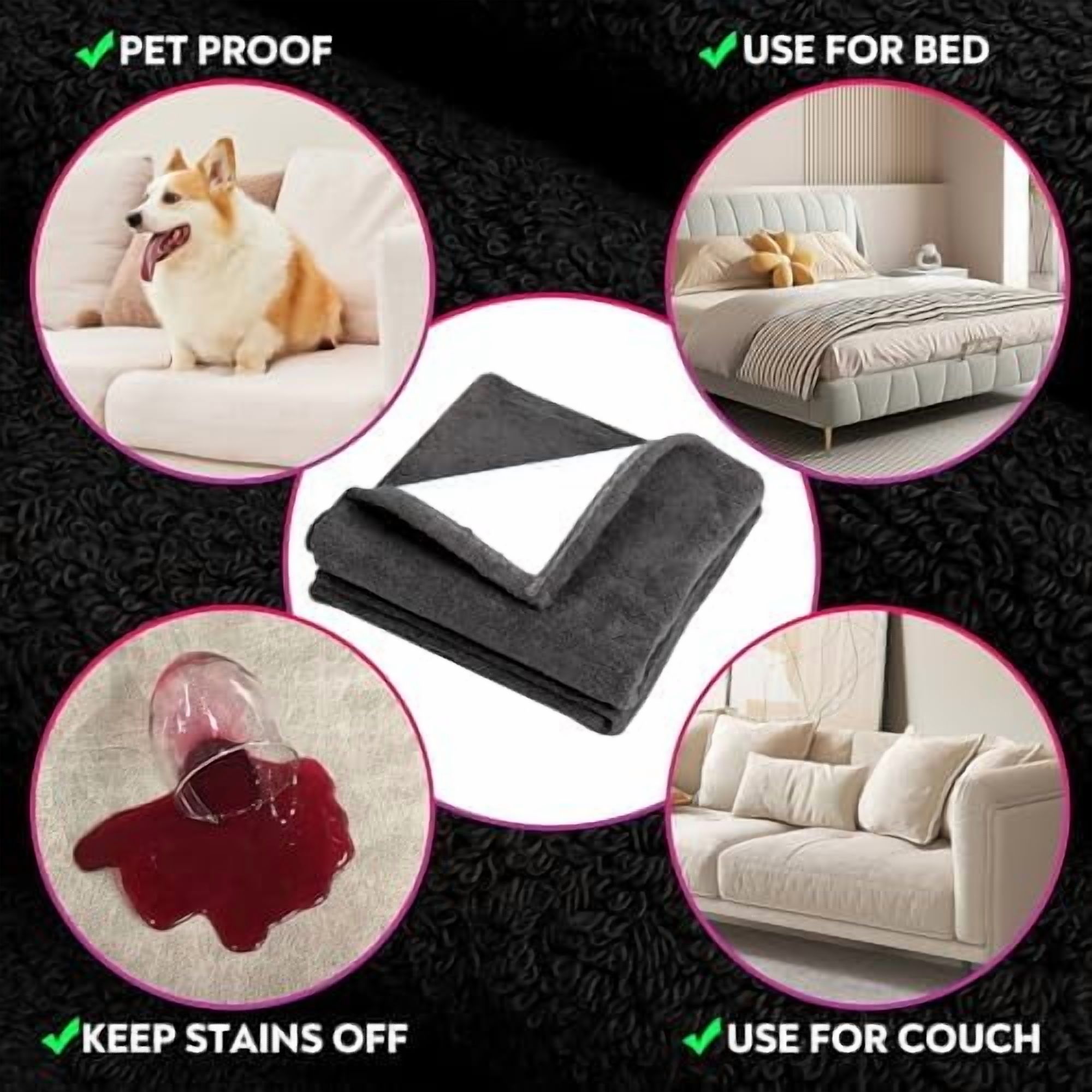 | Washable Waterproof & Stainproof Sex Towel/blanket, Mattrass Protector, Incontinence Bed Pad & Pet-Friendly Waterproof Mat | 4-in-1 Multi-Functional Solution for Pleasure, Comfort & Protection