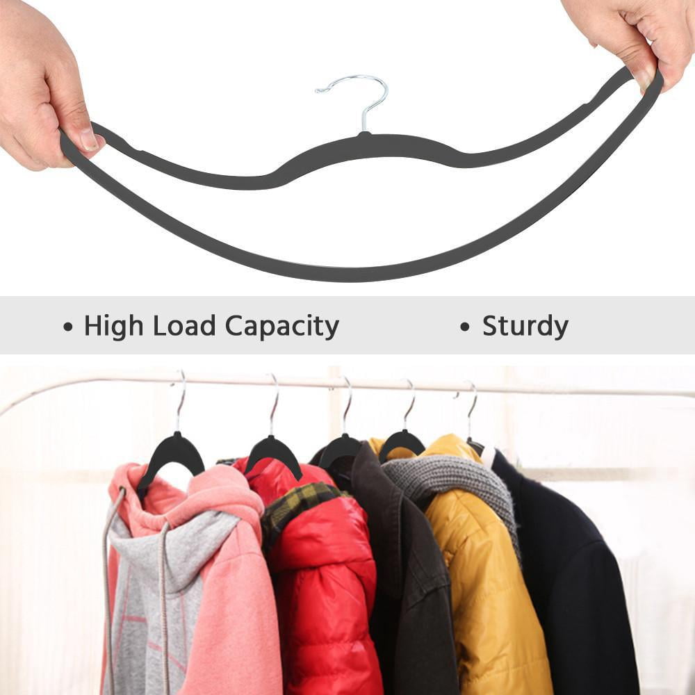 Alden Design 100 Pieces Non-Slip Velvet Hangers for All Ages, Gray