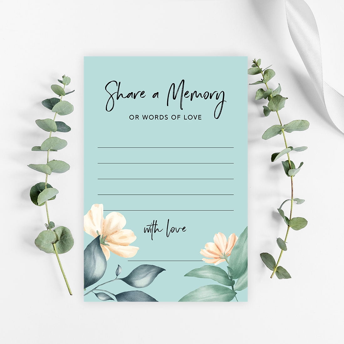 Koyal Wholesale Share a Memory Cards, Watercolor Flowers Cards for Wedding, Life Memories, 4" x 6", 52-Pk