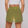 thumbnail image 6 of Inleife Womens Casual Plaid Prints Shorts Summer Elastic Waist Comfortable Pocket Pants Pant Pockets Button Shorts, 6 of 6