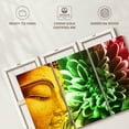 thumbnail image 6 of Elephant Stock Flower And Buddha Wall Art - Horizontal Multi Panel Canvas - Living Room Wall Decor - People Multi Panel - Orange And Green Decor - 50" x 32", 6 of 8