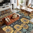 thumbnail image 5 of Sunflowers Rustic Area Rugs 2.7x5 for Living Room, Spring Summer Pastoral Flowers Black Non Slip Washable Rug Runner, Low Pile Indoor Floor Carpet Mat Bathroom Rugs for Bedroom, Kids Room, 5 of 9