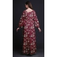 thumbnail image 3 of Bimba Moss Georgette Floral & Paradise Whydah Bird Printed Women Long Sleeve Elastic Waist MaxiÂ&nbsp;DressÂ&nbsp;Gown-Small, 3 of 5