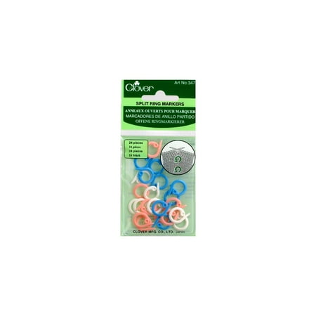 Clover Split Stitch Marker Rings, Assorted Sizes, 25-Pack