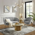 thumbnail image 6 of Nicole Miller Eian Velvet Accent Chair with Gold Legs, Grey, 6 of 8