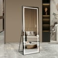 thumbnail image 2 of 64 inch x 21 inch full-length vertical mirror with LED light, illuminated floor mirror with bracket,, 2 of 9