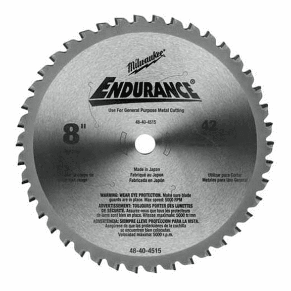 Milwaukee 8" Dry Cut Metal Cutting Circular Saw Blade with 42 Carbide Teeth 48-40-4515