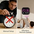 thumbnail image 5 of Hangable Standalone Square Clock - Large Digital Wall Clock with Remote Control, Display Temperature, Adjustable Brightness,Remote Control, for Home, Office, Bedroom, 5 of 8