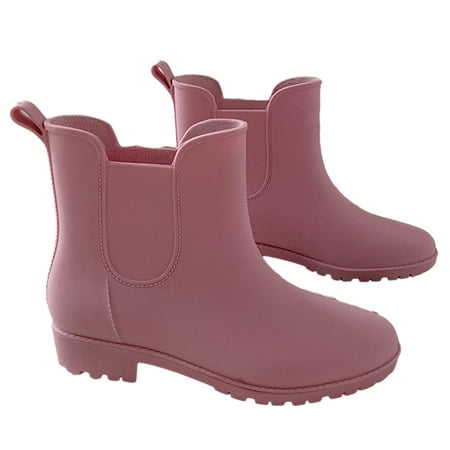 

Women s short rain boots and waterproof garden shoes non-slip women s comfortable rain boots outdoor work shoes-pink