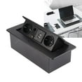 thumbnail image 3 of Aluminum Alloy Embedded Floor Power Socket with 2 Plugs, 2 USB Ports, Network & Video Interfaces - 16A 2500W, Dustproof Sealing, Flush-Mount Design for Offices, Hotels, Commercial & Home Use, 3 of 7
