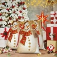 thumbnail image 6 of Salouo Christmas Snowman Gift Print Drawstring Christmas Gift Bag,Xmas Gift Bags Holiday Gift Wrapping Drawstring Gift Pouch with Tag Holiday Gift Bags Party Favor Bags,1PCS-Small, 6 of 9