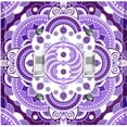thumbnail image 1 of Metal Light Switch Plate Cover Mandala Purple White Floral Tile Pattern MDL085, 1 of 13