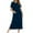 Navy, variant on Fancifize Women Nightgown Zipper Front Long Nightwear Short Sleeves Nightdress With Pockets Casual Loungewear Pajamas