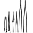 thumbnail image 1 of Juego de 6 pinzas de cocina de acero inoxidable, pinzas de chef profesionales, negro, 1 of 4