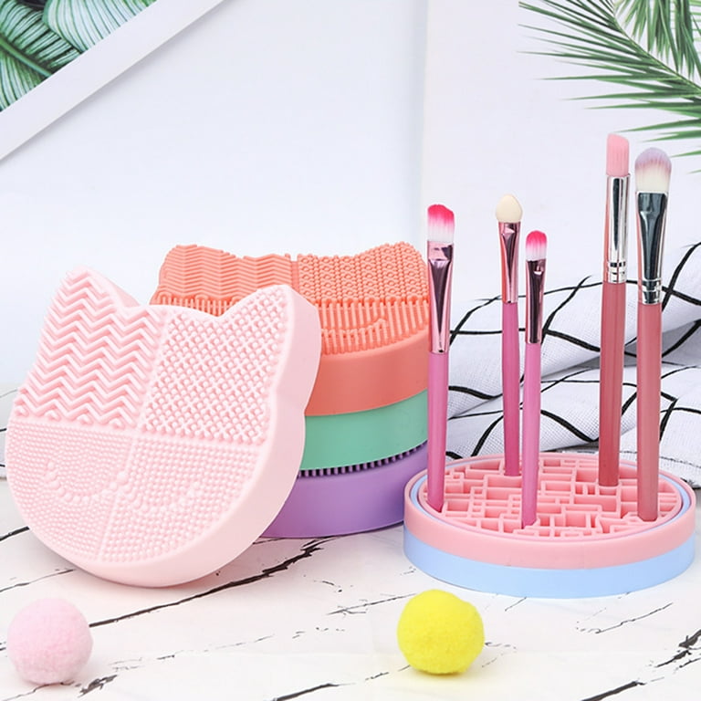 Makeup Brush Cleaner Mat - Silicone Makeup Brush Cleaning Mat, Portable  Makeup Brush Cleaning Pad