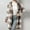 Khaki, variant on Women's Plaid Plush Coat Loose Open Front Long Coats Winter Jacket Patchwork Outwear Black 2XL