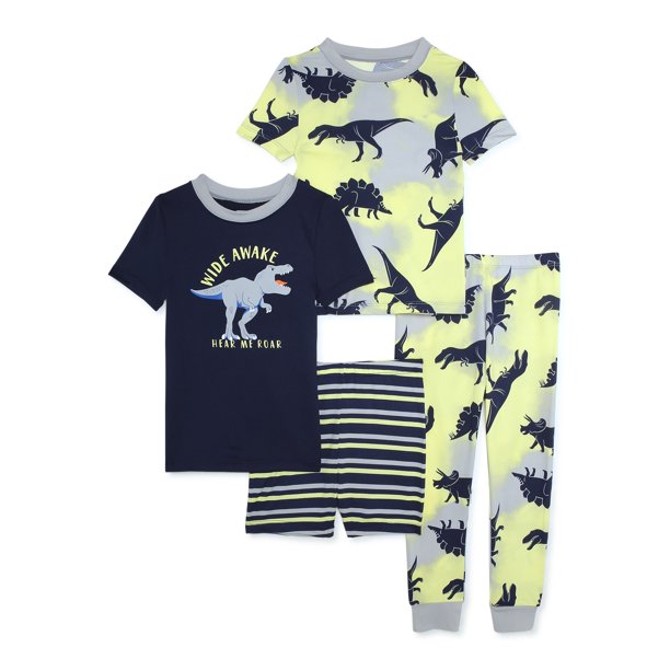 Cozy Jams Baby and Toddler Boy Pajama Sleepwear Set, 4-Piece, Sizes 12M-5T